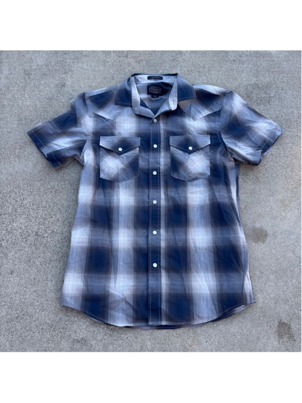 Pendleton Frontier Plaid Short Sleeve Pearl Snap Men’s Size Small